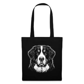 Bernese Mountain Dog Head Portrait in Drawing Style - Tote Bag - black - Front