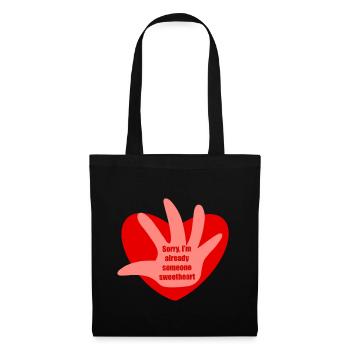Botschaft zum Valentinstag - Stoffbeutel - Schwarz - Vorne