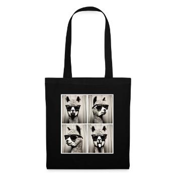 Photobox Alpaga avec lunettes de soleil - Sac en tissu - noir - Devant