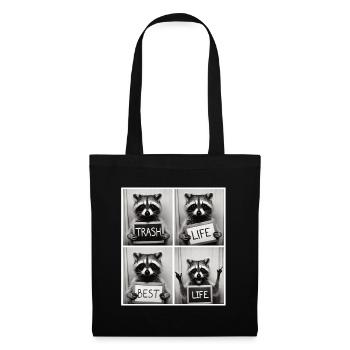 Raccoon – Trash Life Best Life - Tote Bag - black - Front