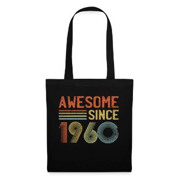 Awesome Since 1960" – Vintage Retro Birthday - Tote Bag - black - Front