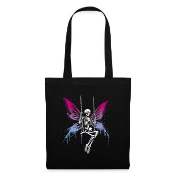 Fairy Skull // Rocking Skeleton Fairy // FS0252 - Tote Bag - black - Front