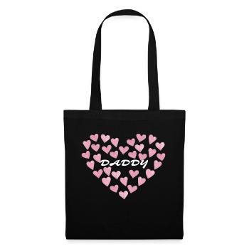 Daddy Love - Pink Hearts | Ideal for Father's Day - Tote Bag - black - Front