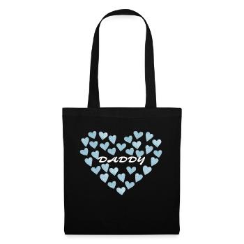 Daddy Love - Blue Hearts | Ideal for Father's Day - Tote Bag - black - Front