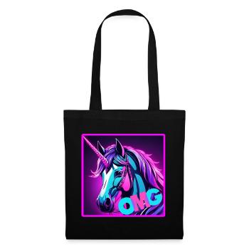 buntes unicorn - Stoffbeutel - Schwarz - Vorne