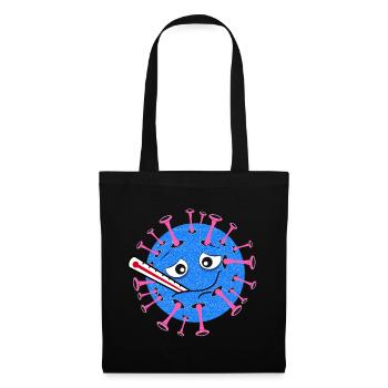 Sick Virus – Dessin animé avec thermomètre clinique - Sac en tissu - noir - Devant
