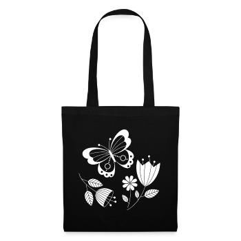 Butterfly with flowers - Tote Bag - black - Front