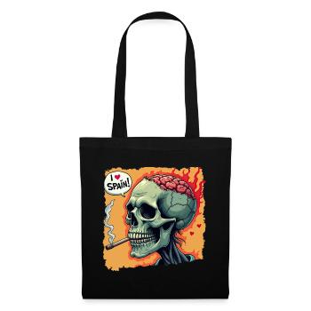 Zombie Skull – I Love Spain Design - Tote Bag - black - Front