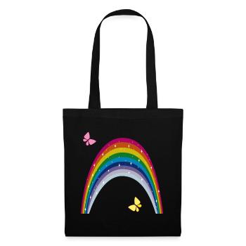 Rainbow with butterflies - Tote Bag - black - Front