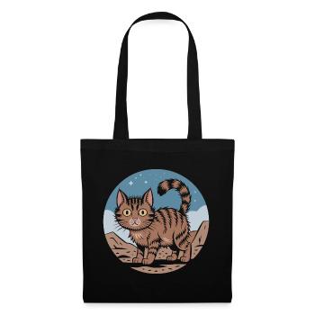 Cute Retro Cat Adventure Night Sky Gift - Tote Bag - black - Front