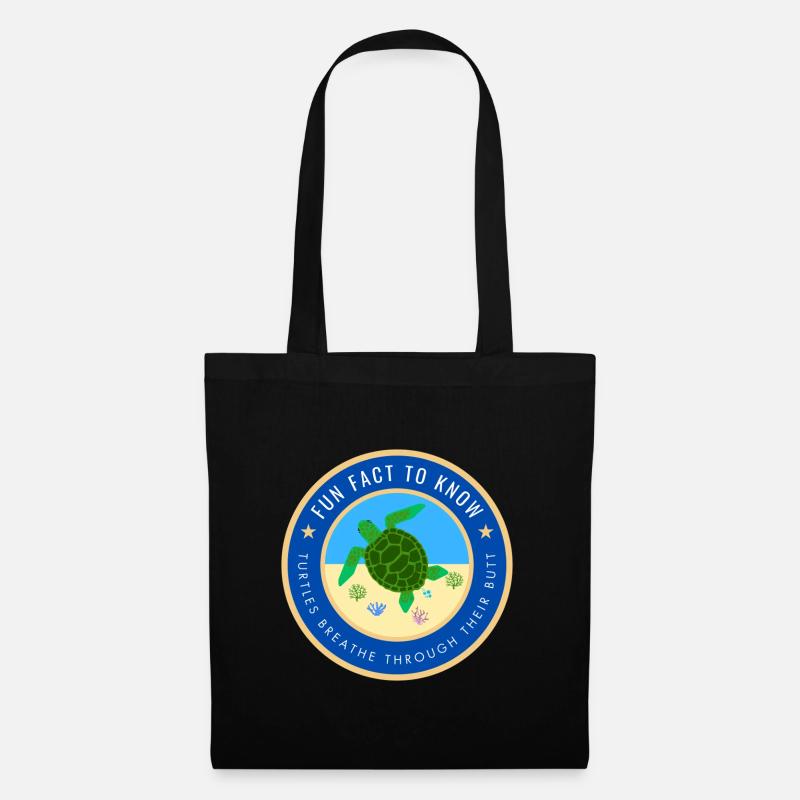 Fun Fact about Turtles - Tote Bag - black