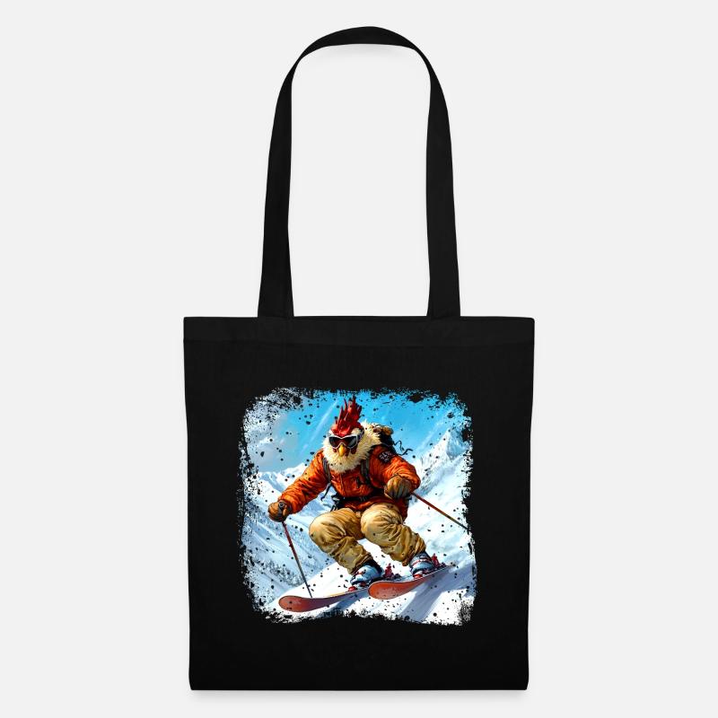 Ski Hühner - Stoffbeutel - Schwarz