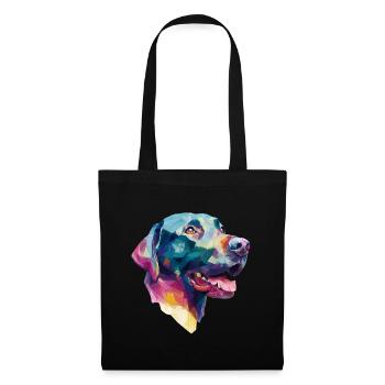 Conception Low Poly Labrador Retriever - Sac en tissu - noir - Devant