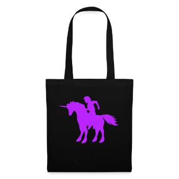 Licorne Violet Homme Prince Équitation Conte de Fées Silhouette - Sac en tissu - noir - Devant