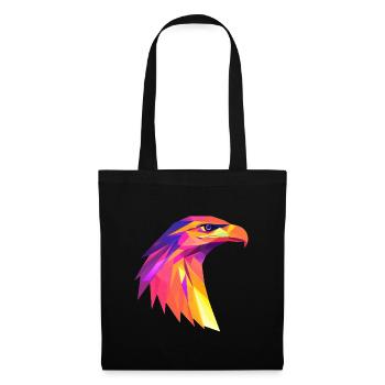 Eagle Head Low Poly Logo Design - Tote Bag - black - Front