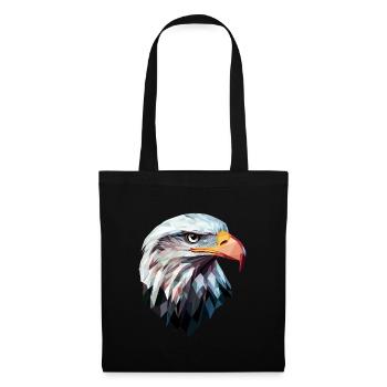 Eagle Head Low Poly Art Logo Design - Tote Bag - black - Front