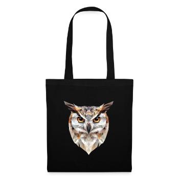Low Poly Owl – un design moderne pour les petits malins - Sac en tissu - noir - Devant