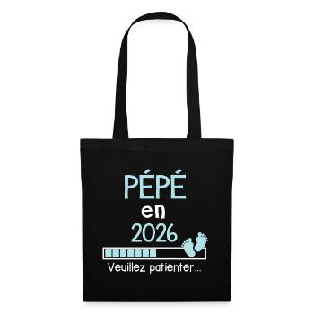 Pépé en 2026 Cadeau Futur Pépére Papy - Sac en tissu - noir - Devant