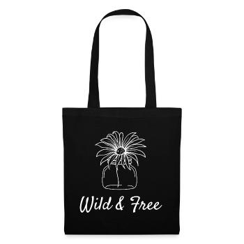 Wilde & kostenlose florale Illustration - Stoffbeutel - Schwarz - Vorne