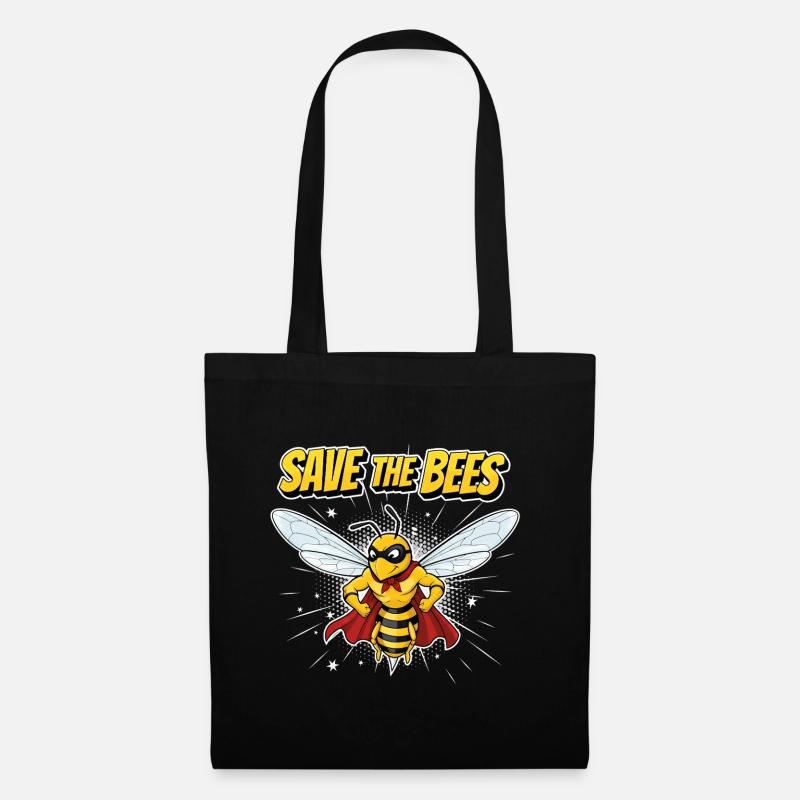 Comic Biene Heldenmotto - Stoffbeutel - Schwarz