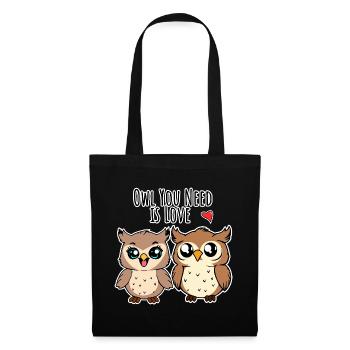 Cute Owl Lovers - Owl you need is LOVE - Tote Bag - black - Front