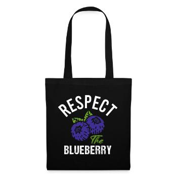 Blueberry Lustige Obst  Frucht Blaubeere Vintage - Stoffbeutel - Schwarz - Vorne