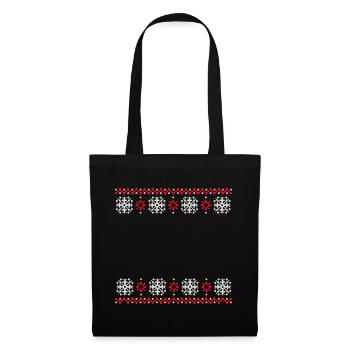 Ugly Sweater Christmas Pattern Snowflakes Cool - Tote Bag - black - Front
