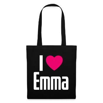 J’aime Emma Coeur rose J’aime Emma - Sac en tissu - noir - Devant