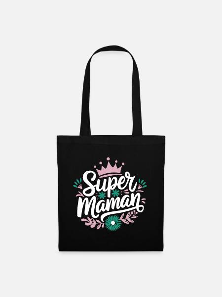 Super-Mama - Stoffbeutel - Schwarz