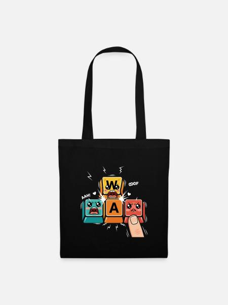 WASD Gamer Kawaii - Stoffbeutel - Schwarz