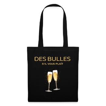 Apéro humour des bulles s'il vous plait - Sac en tissu - noir - Devant