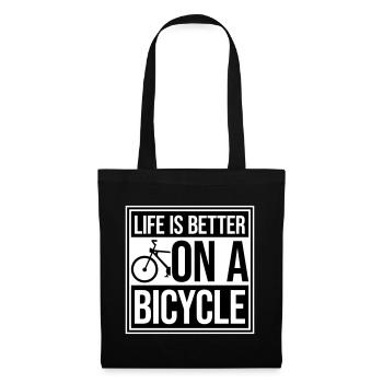 La vie est meilleure à vélo. Cyclisme Sport - Sac en tissu - noir - Devant