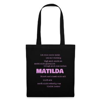 Matilda als Sprueche - Stoffbeutel - Schwarz - Vorne