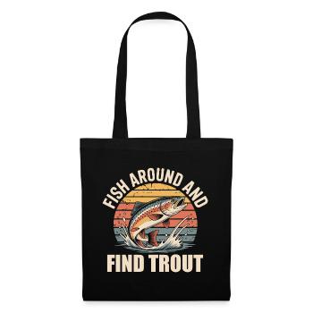 Pêchez et trouvez des truites - Un pêcheur amusant - Sac en tissu - noir - Devant