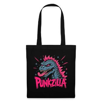 Punkzilla Funny Punk Rock Dinosaur Monster Art - Tote Bag - black - Front