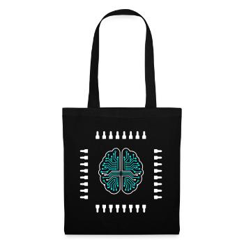 Vecteur technologique de processeur de puce cérébrale IA - Sac en tissu - noir - Devant