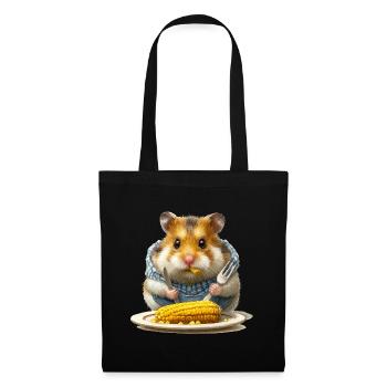 Küchenhamster beim Maisfest - Stoffbeutel - Schwarz - Vorne