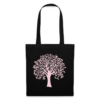 Silhouette icône Arbre Jumbo rose imprimé - Sac en tissu - noir - Devant