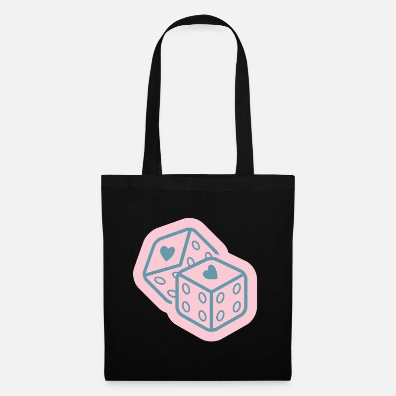Heart cube in pastel pink - Tote Bag - black