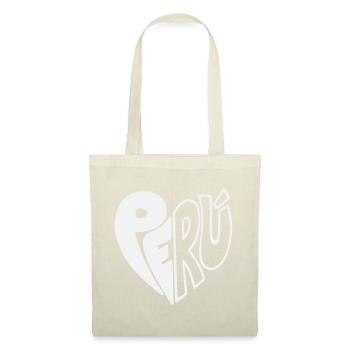 Peru Hand Drawn Logo - Farbe variabel  - Stoffbeutel - Natur - Vorne
