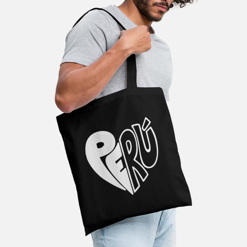 Logo dessiné à la main du Pérou - Variable de couleur Sac en tissu