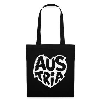 Austria, Austria Heart Logo Vintage - Tote Bag - black - Front