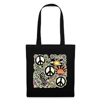 Paix Hippie, Flower Stop The War - Sac en tissu - noir - Devant