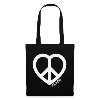 Heart Peace Symbol - Tote Bag - black - Front