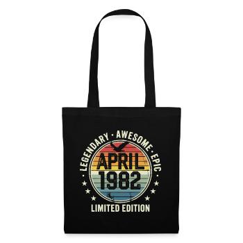 Limited Edition April 1982 - Vintage Design 1982 - Tote Bag - black - Front