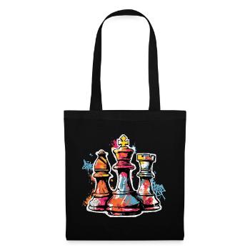 Schach Graffiti Figuren Design für Männer Geschenk - Stoffbeutel - Schwarz - Vorne