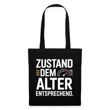 Zustand Dem Alter Entsprechend Oldtimer Geburtstag - Stoffbeutel - Schwarz - Vorne