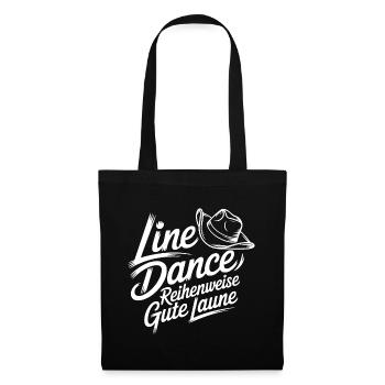 Line Dance Motiv - Stoffbeutel - Schwarz - Vorne
