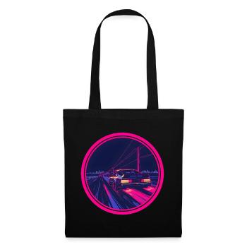 Retro Synthwave Cyberpunk Neon Car - Tote Bag - black - Front
