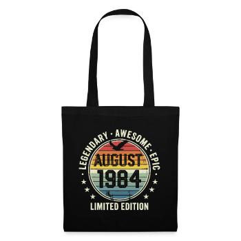 Legendäres Retro-Vintage-Jubiläum im August 1984 - Stoffbeutel - Schwarz - Vorne